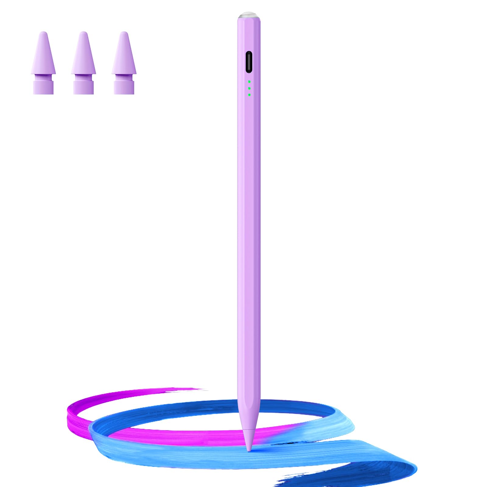 Stylus Pen for iPad(2018-2025)-13 Mins Fast Charge with Tilt Sensitivity & Palm Rejection for iPad 11/10/9/8/7/6th Gen, Air 7/6/5/4/3/M3/M2, Pro 13"/12.9"/11"/M4, Mini 7/6/5th,White